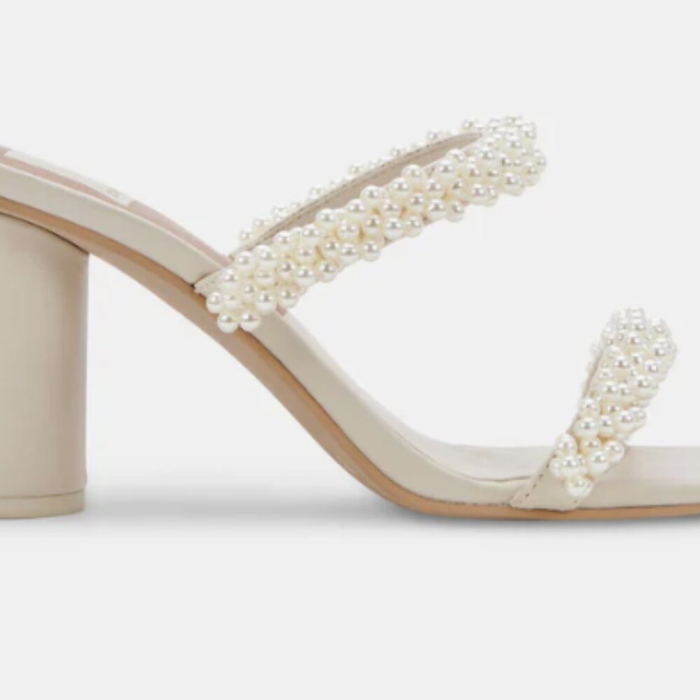 Dolce Vita Ivory Pearl Heels - Picture 9 of 9